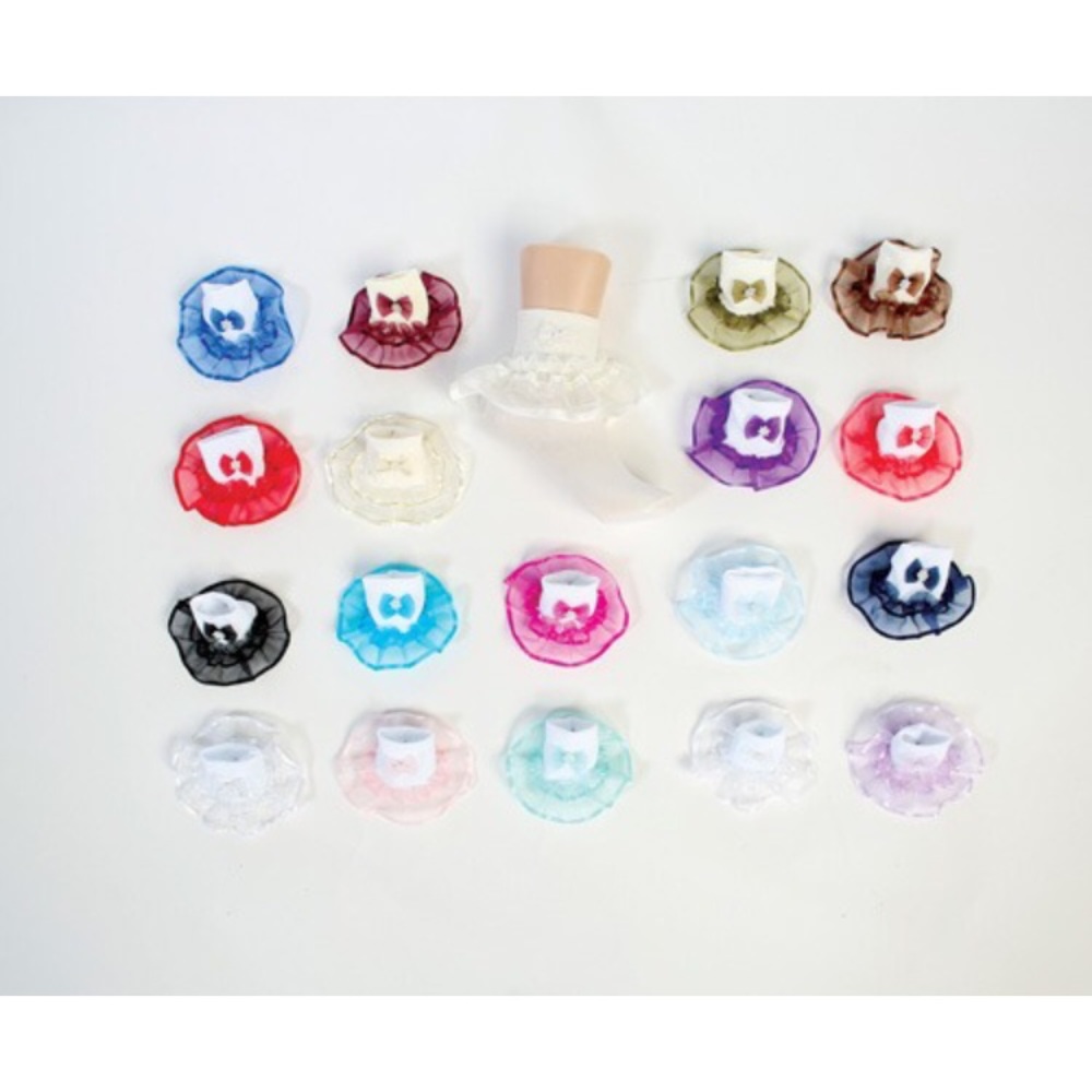 Girls Socks With Color Ruffled Organza Ribbon - Picture 2 of 2